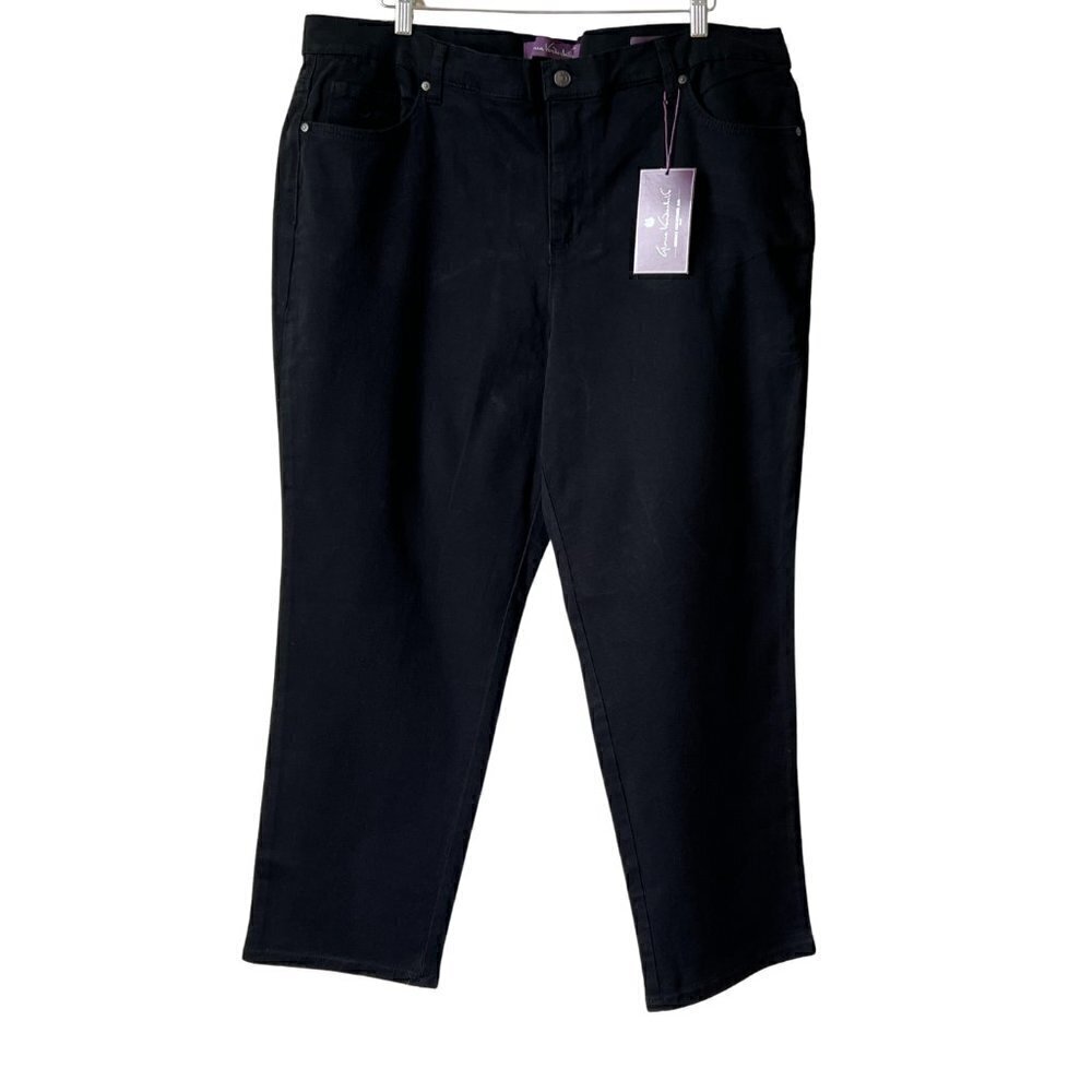 NEW Gloria Vanderbilt Amanda Supreme Stretch Black Jeans, 20W Short